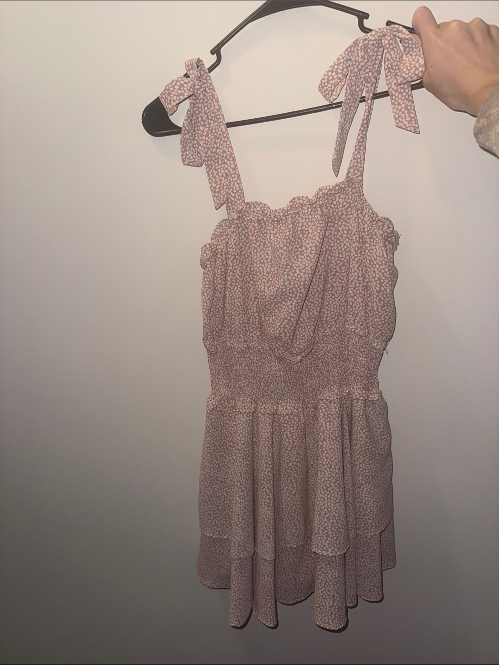 Tie-Shoulder Pink Floral Sundress